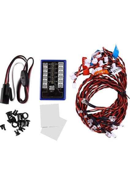 12 LED Yanıp Sönen Parlak Işık Strobe Lambaları Kiti Sistemi 1/10 1/8 Tamıya Eksenel SCX10 Traxxas Trx4 Rc Paletli Dift Araba (Yurt Dışından)