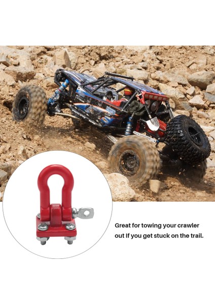 Metal Tırmanma Römork Çekme Kancası Kanca Toka, Vinç Pranga Aksesuarı 1/10 Ölçekli Rc Paletli Kamyon D90 SCX10 Tırmanma Araba, Kırmızı (Yurt Dışından) fırsatları