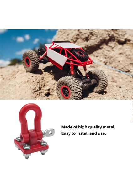 Metal Tırmanma Römork Çekme Kancası Kanca Toka, Vinç Pranga Aksesuarı 1/10 Ölçekli Rc Paletli Kamyon D90 SCX10 Tırmanma Araba, Kırmızı (Yurt Dışından) indirimleri