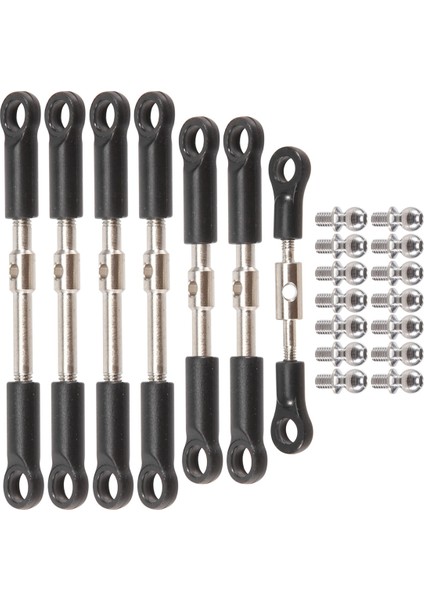 7 Adet Ön Arka Rot Servo Bağlantı Çubuğu Bilyalı Başlı Vida ile Wltoys 144001 144010 124017 124019 Rc Araba Yedek Parçaları (Yurt Dışından)