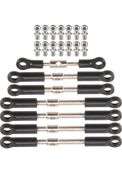 7 Adet Ön Arka Rot Servo Bağlantı Çubuğu Bilyalı Başlı Vida ile Wltoys 144001 144010 124017 124019 Rc Araba Yedek Parçaları (Yurt Dışından)