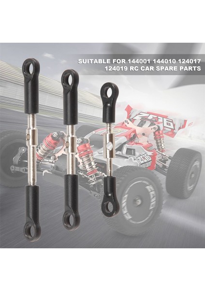 7 Adet Ön Arka Rot Servo Bağlantı Çubuğu Bilyalı Başlı Vida ile Wltoys 144001 144010 124017 124019 Rc Araba Yedek Parçaları (Yurt Dışından)
