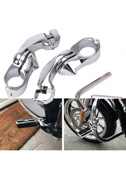 1-1/4 Inç Kısa Açılı Otoyol Mandalları Montaj Kiti Touring Electra Road Glide Motor Koruma Ayak Mandalları Montaj Siyah (Yurt Dışından) fırsatları