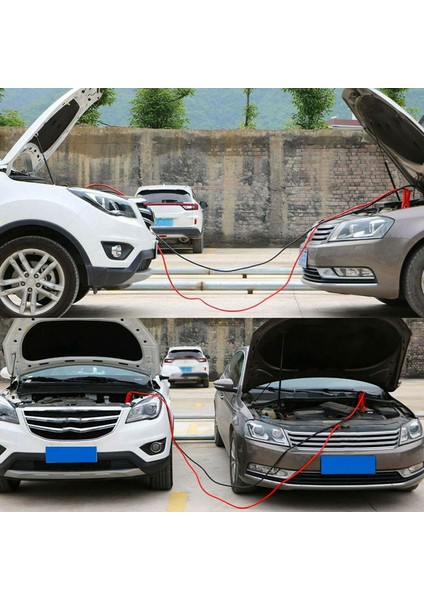 2 Adet 3 Metre 2000AMP Araba Acil Durum Güç Başlatma Kablosu Beyaz Akım Koruyucu Araba Aküsü Jumper Güçlendirici Hattı Bakır Tel Kelepçeleri (Yurt Dışından)