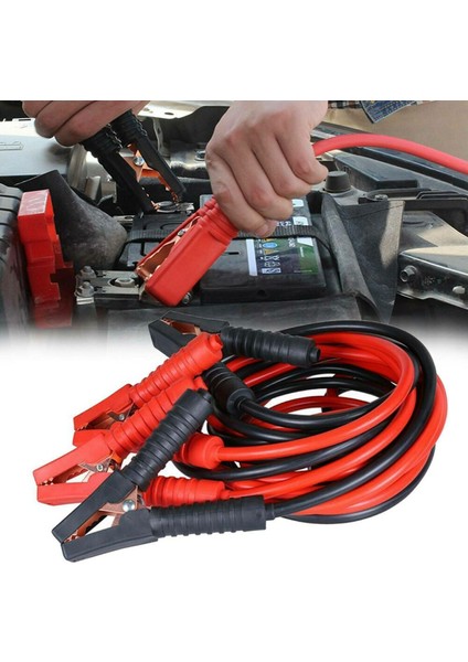 2 Adet 3 Metre 2000AMP Araba Acil Durum Güç Başlatma Kablosu Beyaz Akım Koruyucu Araba Aküsü Jumper Güçlendirici Hattı Bakır Tel Kelepçeleri (Yurt Dışından)