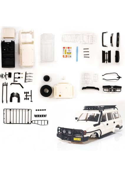 Demonte Plastik 190MM Dingil Mesafesi Land Cruiser LC80 Gövde Kabuğu Wpl C14 C24 C24-1 1/16 Rc Araba Yükseltme Aksesuarları, B (Yurt Dışından)