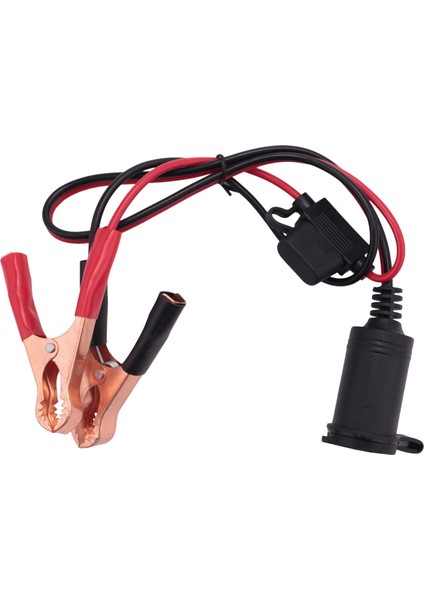 2ft 12V 24V Araç Çakmak Soket Dişi Adaptör 10A Timsah Klipler Araba Akü Klipsli Uzatma Kablosu (Yurt Dışından)