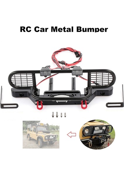 Trx4 Metal Ön Deve Trophy Tampon Için Işık ile 1/10 Rc Paletli Araba Traxxas Trx4 Trx-4 Defender (Yurt Dışından)