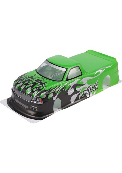 1/10 Rc Araba Venom T-10 Pvc Boyalı Gövde Kabuğu 1/10 Rc Araba Kamyonet Genişliği 205MM Dingil Mesafesi 255MM, Yeşil (Yurt Dışından)