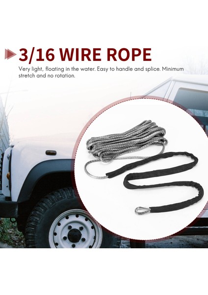 3/16 Inç x 50 Inç 7700LBS Atv Utv Için Koruma Kılıflı Sentetik Vinç Hattı Kablo Halatı (Gri) (Yurt Dışından) fırsatları
