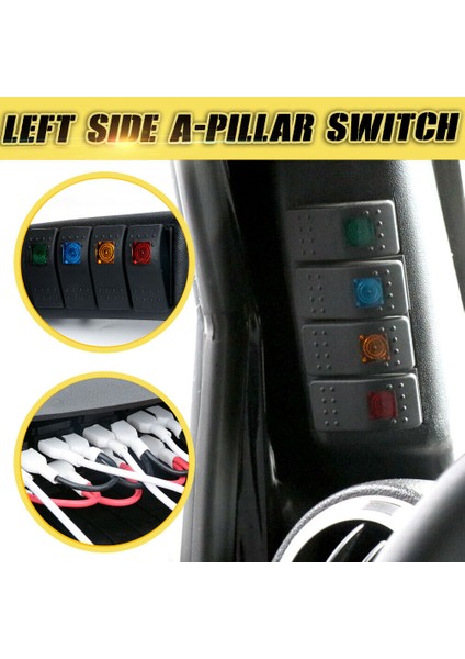 Araba A-Pillar Anahtarı Pod Paneli Jeep Wrangler Jk 2007-2017 Için Sol Yan Rocker (Yurt Dışından)
