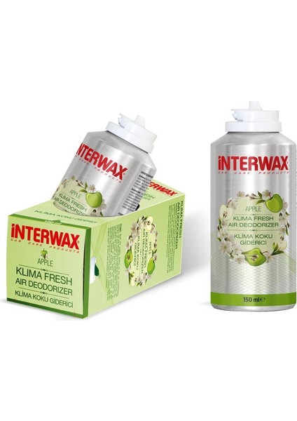 Interwax Elma Kokulu Klima Fresh-Temizleyici Klima Bombası 150 ml