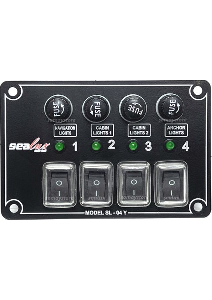 Marine Switch Panel 4 lü Yatay 12-24v Kontrol Paneli