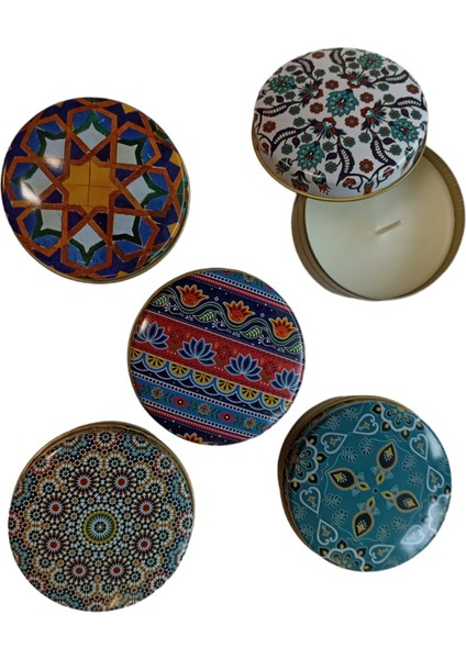 Bambu Oval Sepet & Mandala Desen Metal Kutu Mum fırsatları