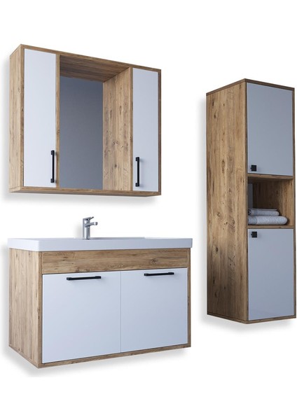 Lizbon 80 Cm Mdf Banyo Dolabı Seti