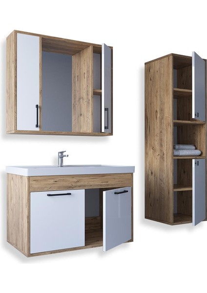 Lizbon 80 Cm Mdf Banyo Dolabı Seti fiyatları