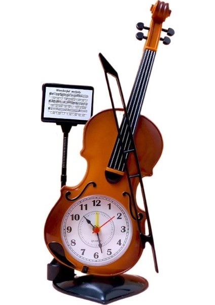 Keman Modeli Masa Saati Yaratıcı Keman Masa Dekorasyonu (Yurt Dışından)