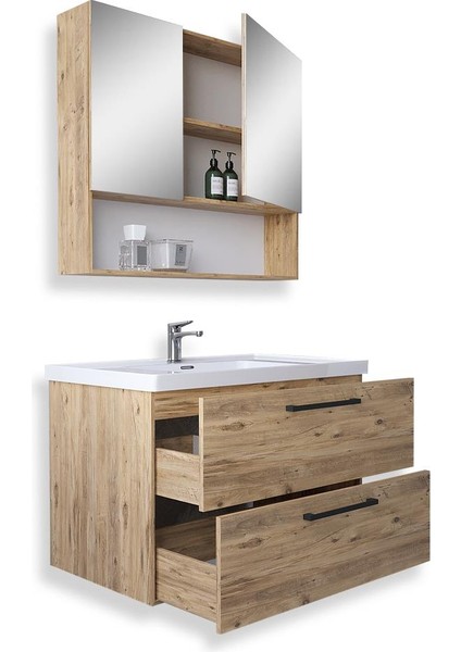 Batum 80 Cm Beyaz Mdf Banyo Dolabı Seti Çekmeceli fiyatları