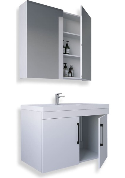 Yalova 65 Cm Mdf Banyo Dolabı Seti