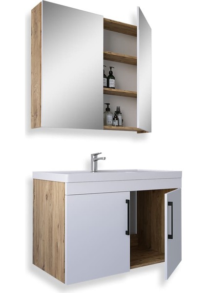 Yalova 65 Cm Mdf Banyo Dolabı Seti