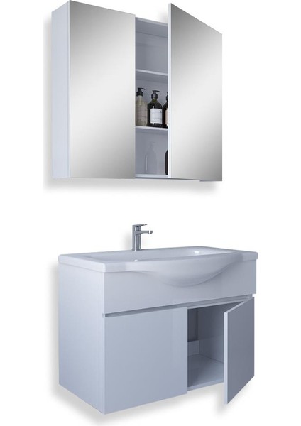 Kahire 80 Cm Mdf Banyo Dolabı Seti
