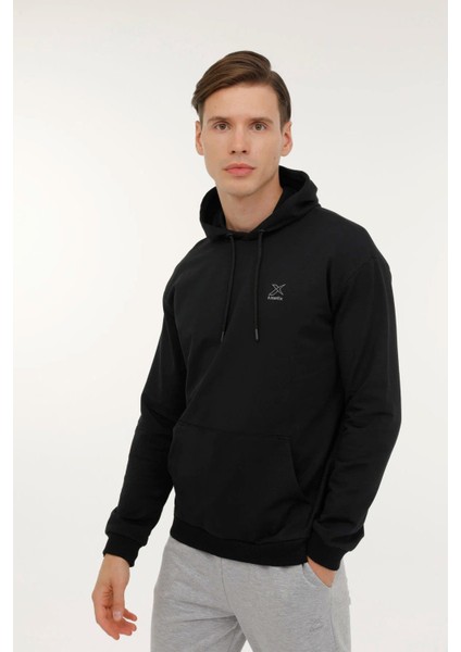 M-SN88 Bsc Hoodıe 3pr Siyah Erkek Kapsonlu Sweatshirt
