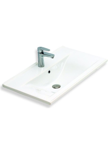 Teta Home Madrid 80 cm Sis Gri-Atlantik Çam MDF Banyo Dolabı Seti ve Boy Dolabı