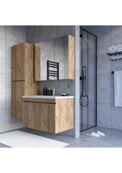 Teta Home Tokyo 80 Cm Mdf Banyo Dolabı Seti +Boy Dolabı