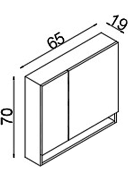 Teta Home Batum 65 Cm Mdf Banyo Üst Aynalı Dolap