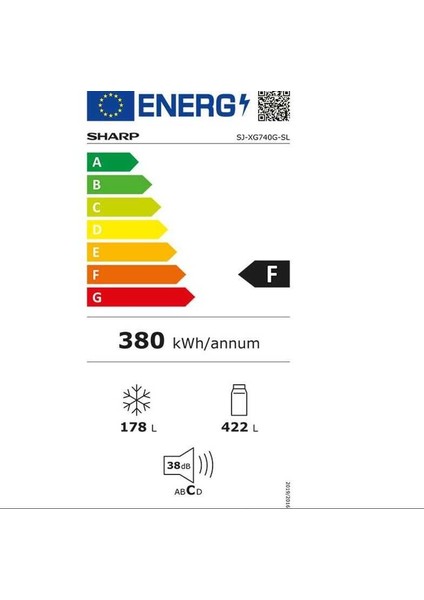 SJ-XG740G-SL 600LT No-Frost Buzdolabı Gri