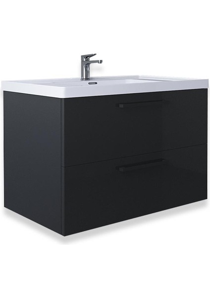 Batum 80 cm Antrasit MDF Banyo Lavabolu Alt Dolap