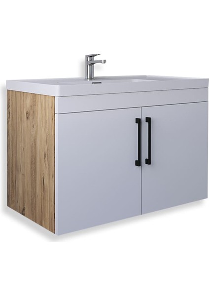 Yalova 80 cm Mdf Banyo Lavabolu Alt Dolap