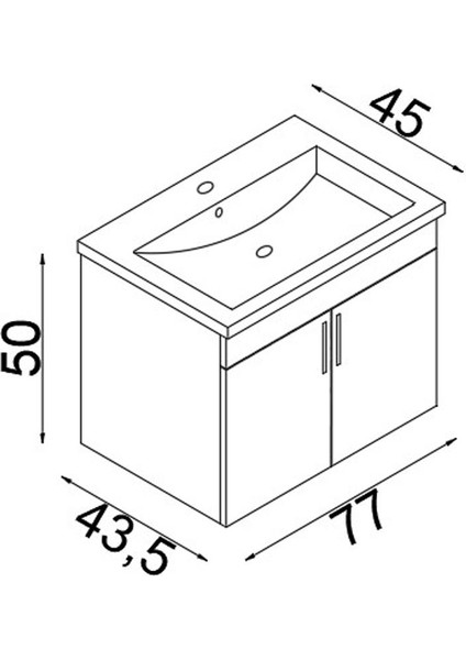 Prag 80 cm Mdf Banyo Lavabolu Alt Dolap fırsatları
