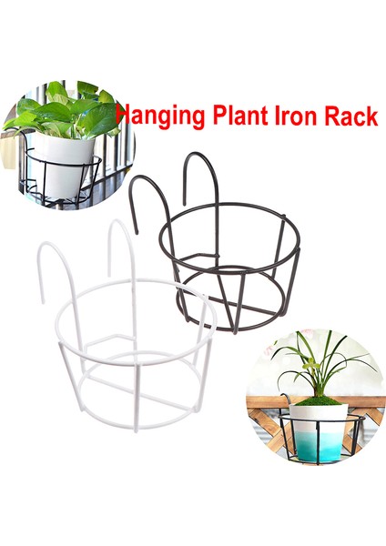 Bahçe Asılı Bitki Demir Raflar Balkon Yuvarlak Saksı Rafı Korkuluk Çit Mj (Yurt Dışından) indirimleri