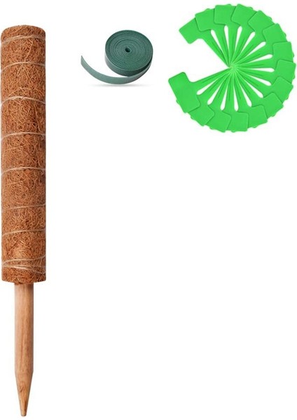Bitki Tırmanma Çubukları - 1 x Hindistan Cevizi Kabuğu Totem Direği 1 Rulo x Bahçe Bandı 15 x Bitki Etiketi -… (Yurt Dışından)
