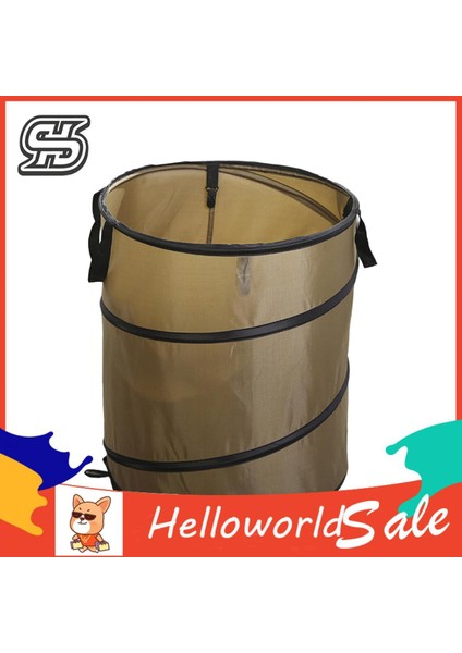 Helloworld Atık Kovası Katlanabilir Katlanabilir Plastik Yaprak Çanta Saplı (Yurt Dışından)