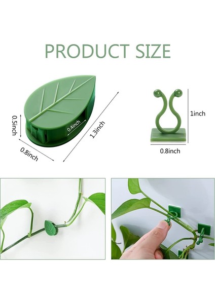 100 Adet Bitki Tırmanma Duvarı Fikstürü Klip Bahçe Yeşil Yaprak Braketi (Yurt Dışından) modelleri