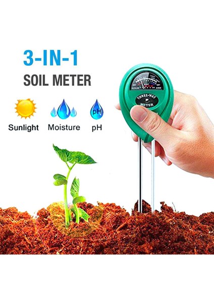3 In 1 Çok Fonksiyonlu Dijital Ph Ölçer Toprak Nemi Monitörü Bahçe Bitkileri Için Güneş Işığı Test Cihazı Tarım Profesyonel Dijital Güneş Işığı Nem Ph Bahçe Toprak Test Cihazı (Yurt Dışından)