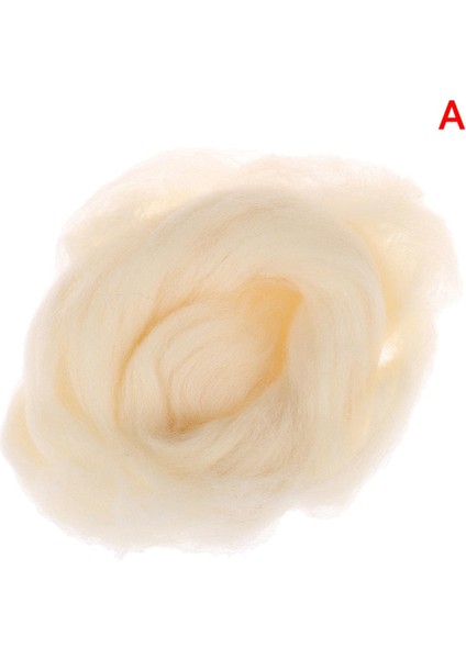 Doğal Krem Beyaz 100G Yün Fitil Üstü Iğne Keçe El Iplik Dıy Için (Yurt Dışından)