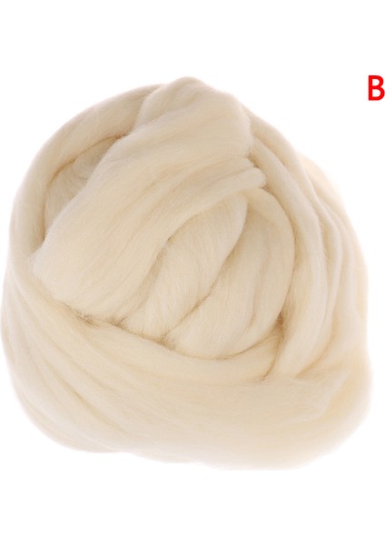 Doğal Krem Beyaz 100G Yün Fitil Üstü Iğne Keçe El Iplik Dıy Için (Yurt Dışından)