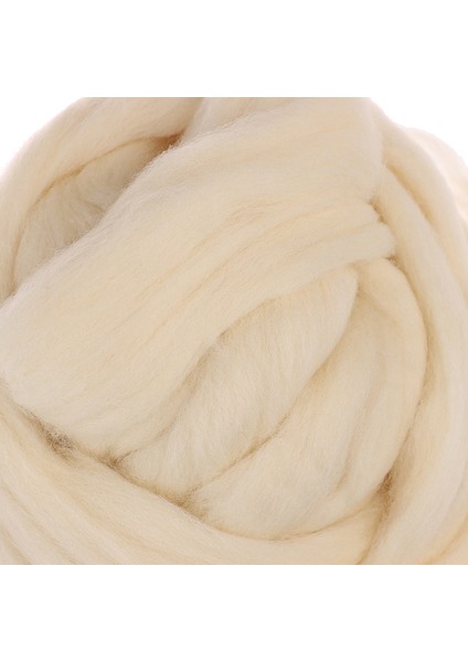 Doğal Krem Beyaz 100G Yün Fitil Üstü Iğne Keçe El Iplik Dıy Için (Yurt Dışından)