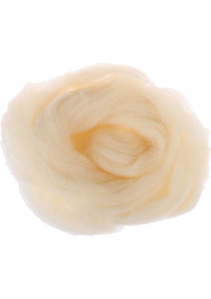 Doğal Krem Beyaz 100G Yün Fitil Üstü Iğne Keçe El Iplik Dıy Için (Yurt Dışından)