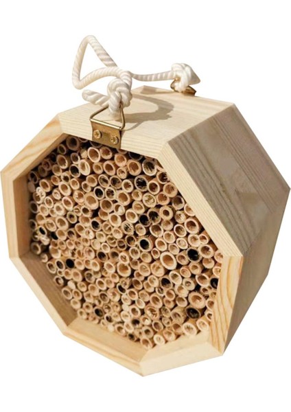 Homeınn Yaratıcı Ahşap Tüp Arı Kovanı Böcek Evi Çiftleşme Kutusu Bahçe Arıcılık Kaynağı (Yurt Dışından)