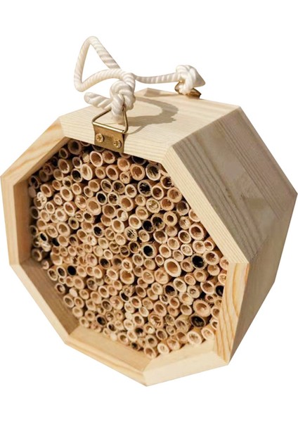Homeınn Yaratıcı Ahşap Tüp Arı Kovanı Böcek Evi Çiftleşme Kutusu Bahçe Arıcılık Kaynağı (Yurt Dışından)