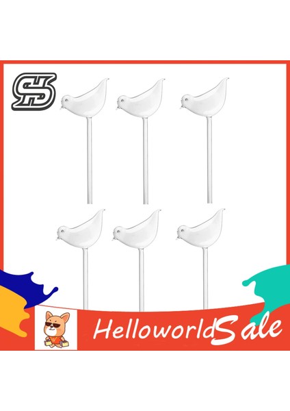Helloworld Bitki Sulama Cihazı Mini Sevimli Kuş Şekli Şeffaf Cam Çiçek Suluk (Yurt Dışından)