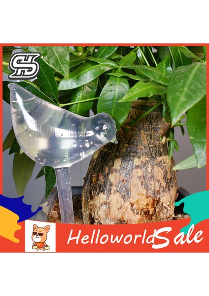 Helloworld Bitki Sulama Cihazı Mini Sevimli Kuş Şekli Şeffaf Cam Çiçek Suluk (Yurt Dışından)