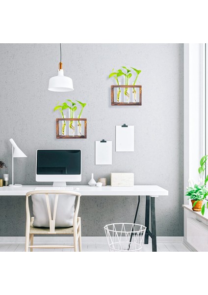 Hidroponik Teraryum-1 x Ahşap Çerçeve 1 x Iz Bırakmayan Duvar Kancası-Ahşap Kahverengi (Yurt Dışından) indirimleri