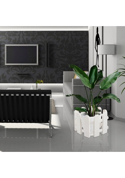 1 Adet 50X13 cm Beyaz Plastik Ağaç Çit Avlu Kapalı Bahçe Çiti (Yurt Dışından)