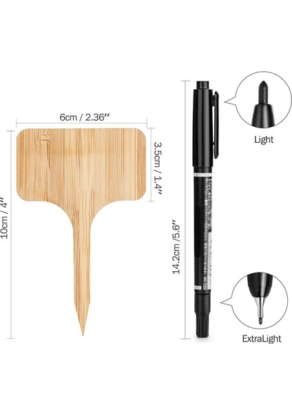 60 Adet Bambu Bitki Etiketleri (6 x 10 Cm) Bitkiler Için Bonus A Kalemli (Yurt Dışından)