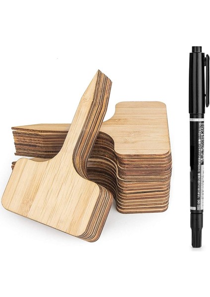 60 Adet Bambu Bitki Etiketleri (6 x 10 Cm) Bitkiler Için Bonus A Kalemli (Yurt Dışından)